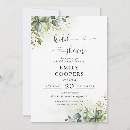 Greenery Bridal Shower Kaart (Voorkant)