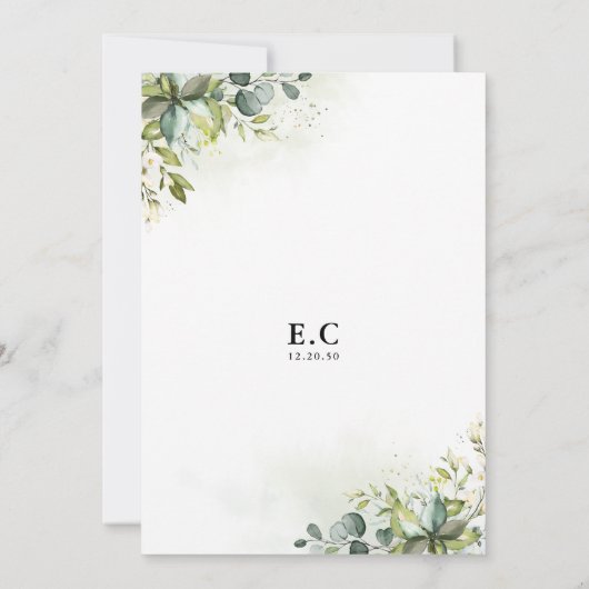 Greenery Bridal Shower Kaart (Achterkant)