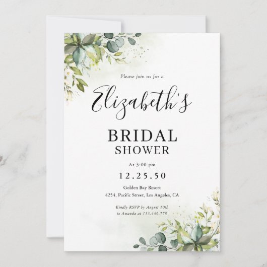 Greenery Bridal Shower Kaart (Voorkant)