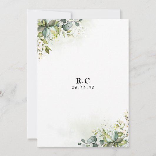 Greenery Bridal Shower Kaart (Achterkant)