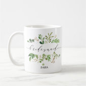 Greenery Bridesmaid Personalized-11 Koffiemok (Links)