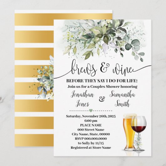 Greenery Brouwen en Wijnparen Douche Kaart (Voorkant / Achterkant)