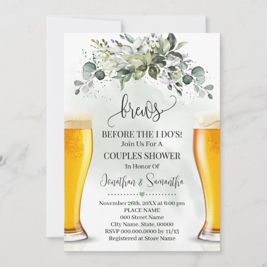 Greenery brouwt voordat ik koppels douche kaart (Voorkant)