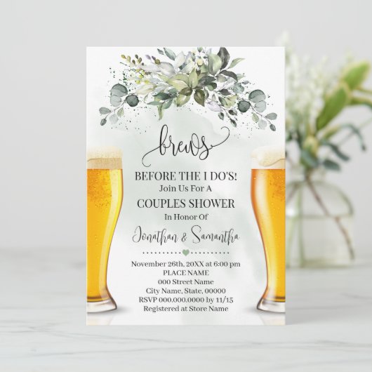 Greenery brouwt voordat ik koppels douche kaart (Staand voorkant)