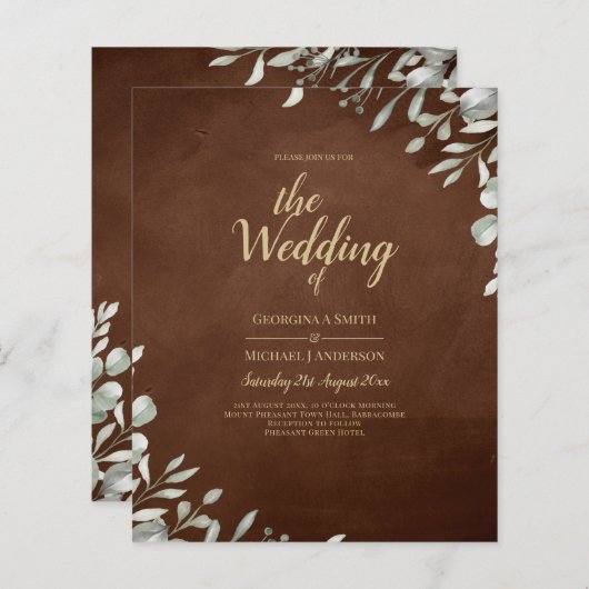 Greenery Brown Wedding Herfst Winter (Voorkant / Achterkant)