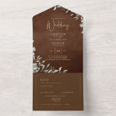 Greenery Brown Wedding Herfst Winter All In One Uitnodiging (Binnen)