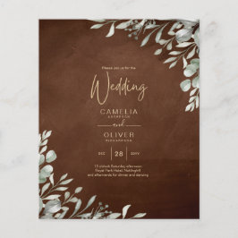 Greenery Brown Wedding Herfst Winter Flyer