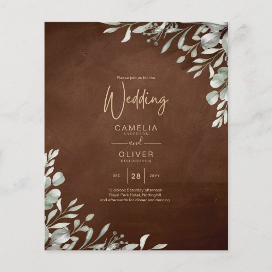 Greenery Brown Wedding Herfst Winter Flyer (Voorkant)