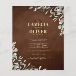 Greenery Brown Wedding Herfst Winter Flyer