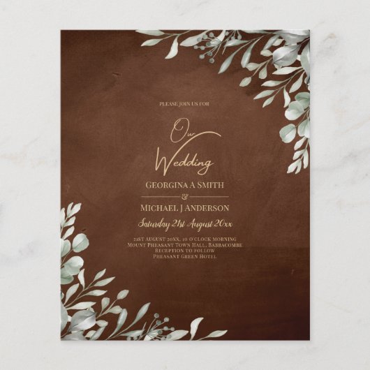 Greenery Brown Wedding Herfst Winter Flyer (Voorkant)