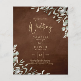 Greenery Brown Wedding Herfst Winter Flyer