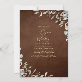 Greenery Brown Wedding Herfst Winter Kaart
