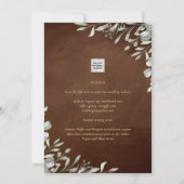 Greenery Brown Wedding Herfst Winter Kaart (Achterkant)