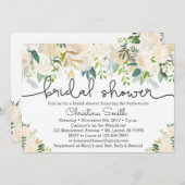 Greenery Bruids Douche Uitnodiging ivoor accenten (Voorkant / Achterkant)