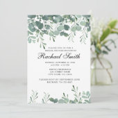 Greenery bruids doucheuitnodiging Sjabloon, Kaart (Staand voorkant)