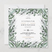Greenery bruiloft nodigen kaart (Voorkant)