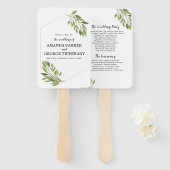 Greenery bruiloft Program fan Handwaaier (Voorkant en achterkant)