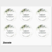 Greenery bruiloft ronde sticker (Vel)