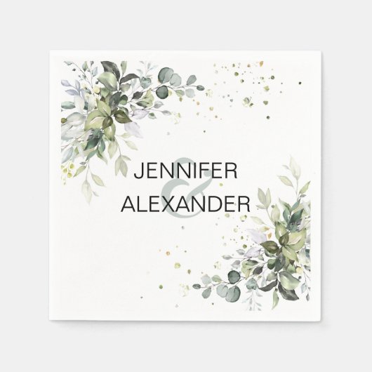 Greenery bruiloft servet (Voorkant)