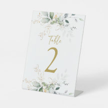 Greenery bruiloft Tafelnummer voetteken