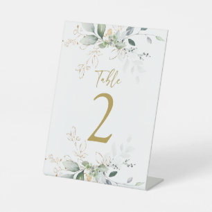 Greenery bruiloft Tafelnummer voetteken Reclamebord Met Voetstuk