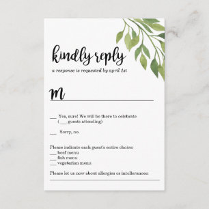 Greenery bruiloft-uitnodiging RSVP-kaart botanisch Kaart
