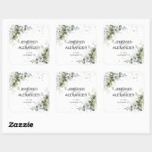 Greenery bruiloft vierkante sticker (Vel)