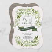 Greenery Brunch & Bubble Bridal Shower Invitation Kaart (Voorkant / Achterkant)