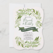 Greenery Brunch & Bubble Bridal Shower Invitation Kaart (Voorkant)