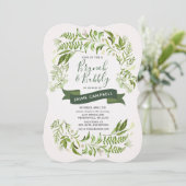 Greenery Brunch & Bubble Bridal Shower Invitation Kaart (Staand voorkant)