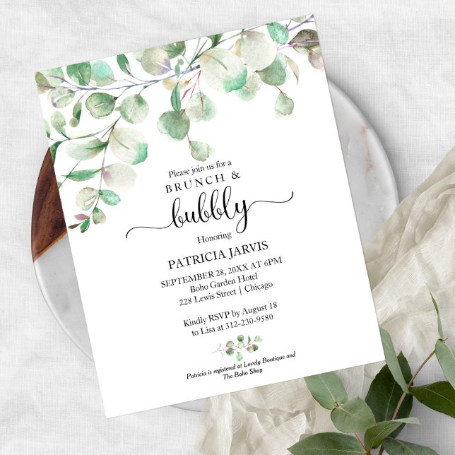 Greenery Brunch en Bubble Budget Invitations (Creator heeft geüpload)