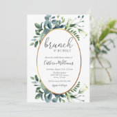 Greenery Brunch en Bubble Vrijgezellenfeest Kaart (Staand voorkant)