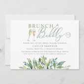 Greenery Brunch en Bubble Vrijgezellenfeest Kaart (Voorkant)