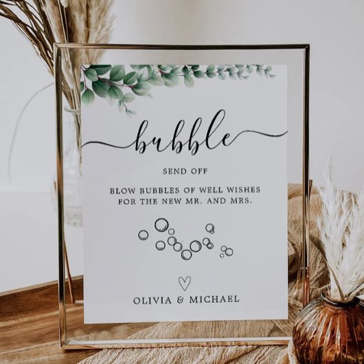 Greenery Bubble Verstuur uit teken, bruiloft teken Reclamebord Met Voetstuk