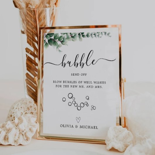 Greenery Bubble Verstuur uit teken, bruiloft teken Reclamebord Met Voetstuk