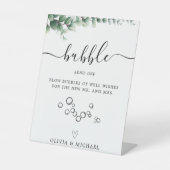 Greenery Bubble Verstuur uit teken, bruiloft teken Reclamebord Met Voetstuk (Voorkant)