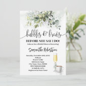 Greenery Bubbles & Brews Koffie Vrijgezellenfeest Kaart (Staand voorkant)