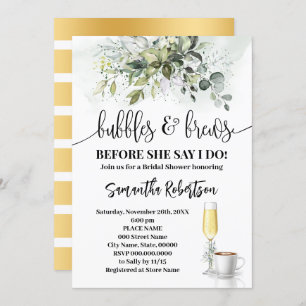 Greenery Bubbles & Brews Koffie Vrijgezellenfeest Kaart