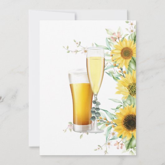 Greenery Bubbles en Brews Couples Shower Invitati Kaart (Achterkant)