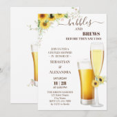 Greenery Bubbles en Brews Couples Shower Invitati Kaart (Voorkant / Achterkant)