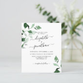 Greenery Budget Foliage Wedding Invitation (Staand voorkant)