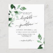 Greenery Budget Foliage Wedding Invitation (Voorkant)