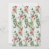 Greenery Bunnies Spring Floral Rhombus Wedding Kaart (Achterkant)