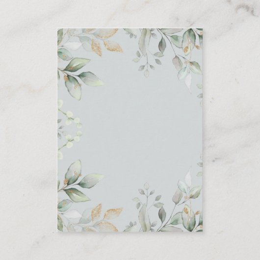 Greenery Bunny Rabbit Diaper Raffle Baby shower Informatiekaartje (Achterkant)