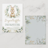 Greenery Bunny Rabbit Diaper Raffle Baby shower Informatiekaartje (Voorkant / Achterkant)