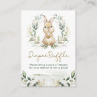 Greenery Bunny Rabbit Diaper Raffle Baby shower