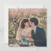 Greenery Burgundy Navy Blue Flowers Wedding Save The Date (Achterkant)