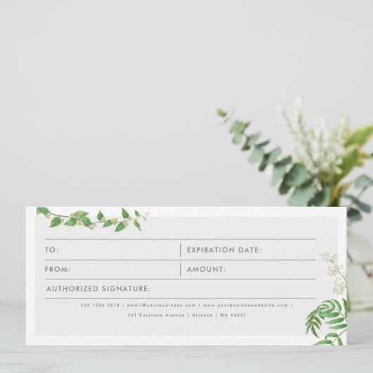 Greenery Business Logo Cadeaubon Voucher (Staand voorkant)
