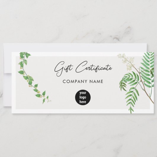 Greenery Business Logo Cadeaubon Voucher (Achterkant)