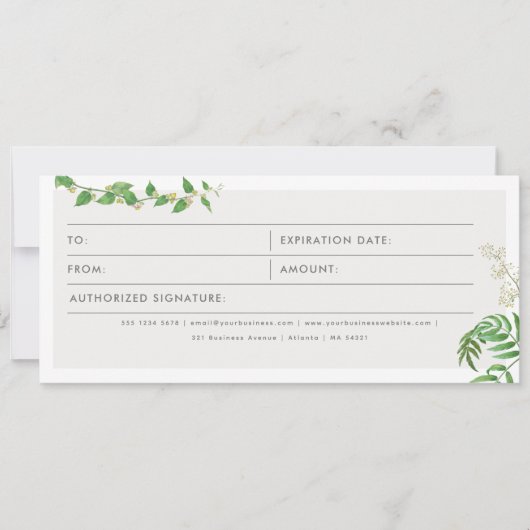 Greenery Business Logo Cadeaubon Voucher (Voorkant)